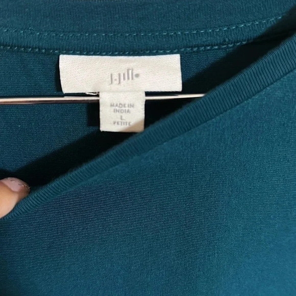 J. Jill Pacific Teal Eyelet Trimmed Cotton Dress Size Large - Picture 9 of 10